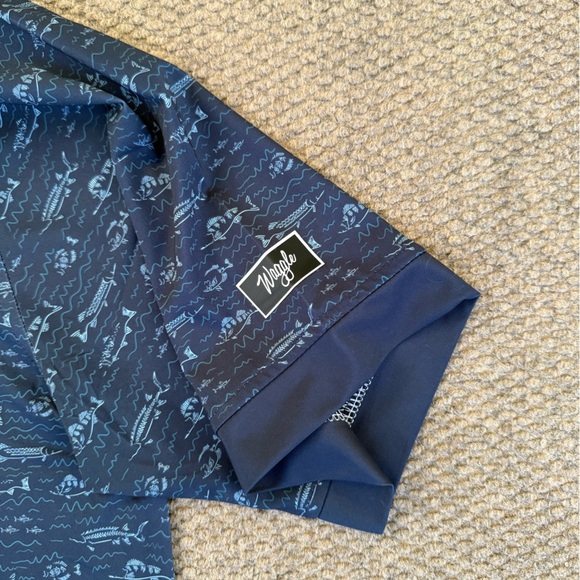 Waggle Men’s Fish Finder Stretch Performance Golf Polo Shirt Size XL NWT - Picture 4 of 7